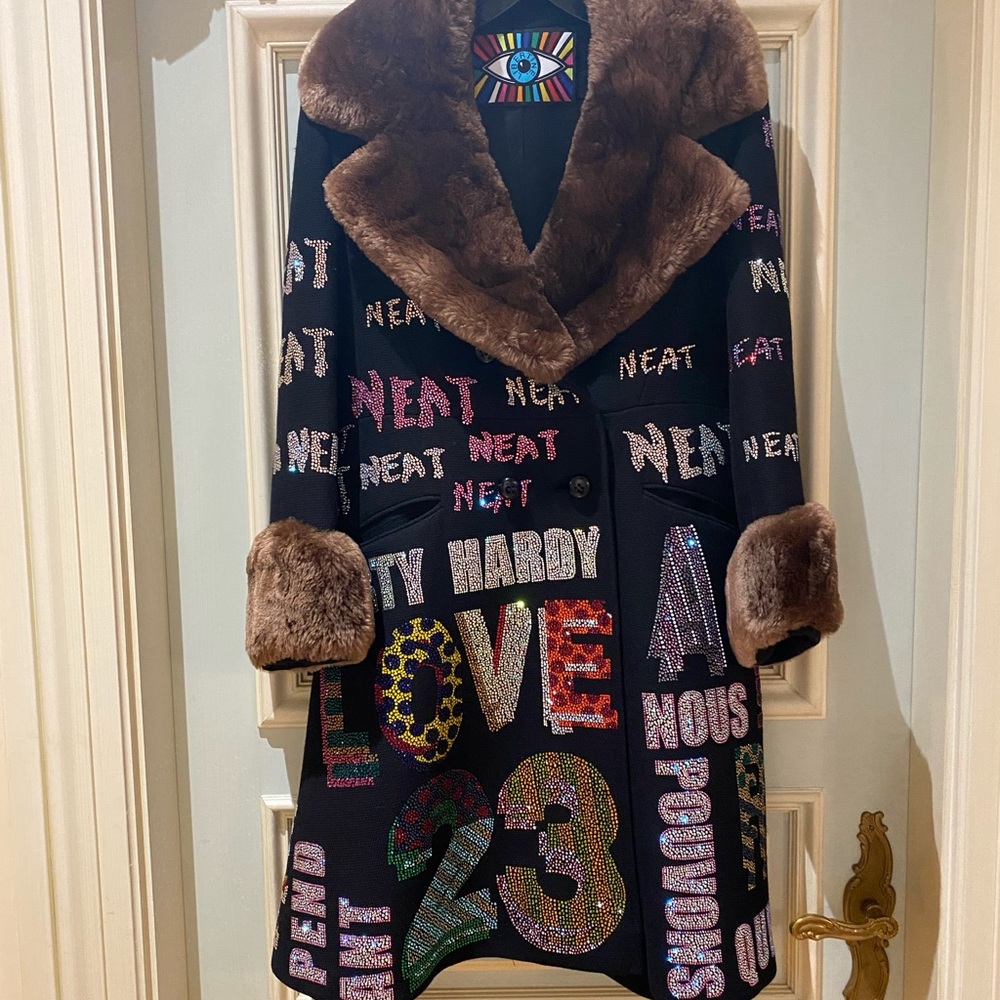 Penny lane bedazzled long coat